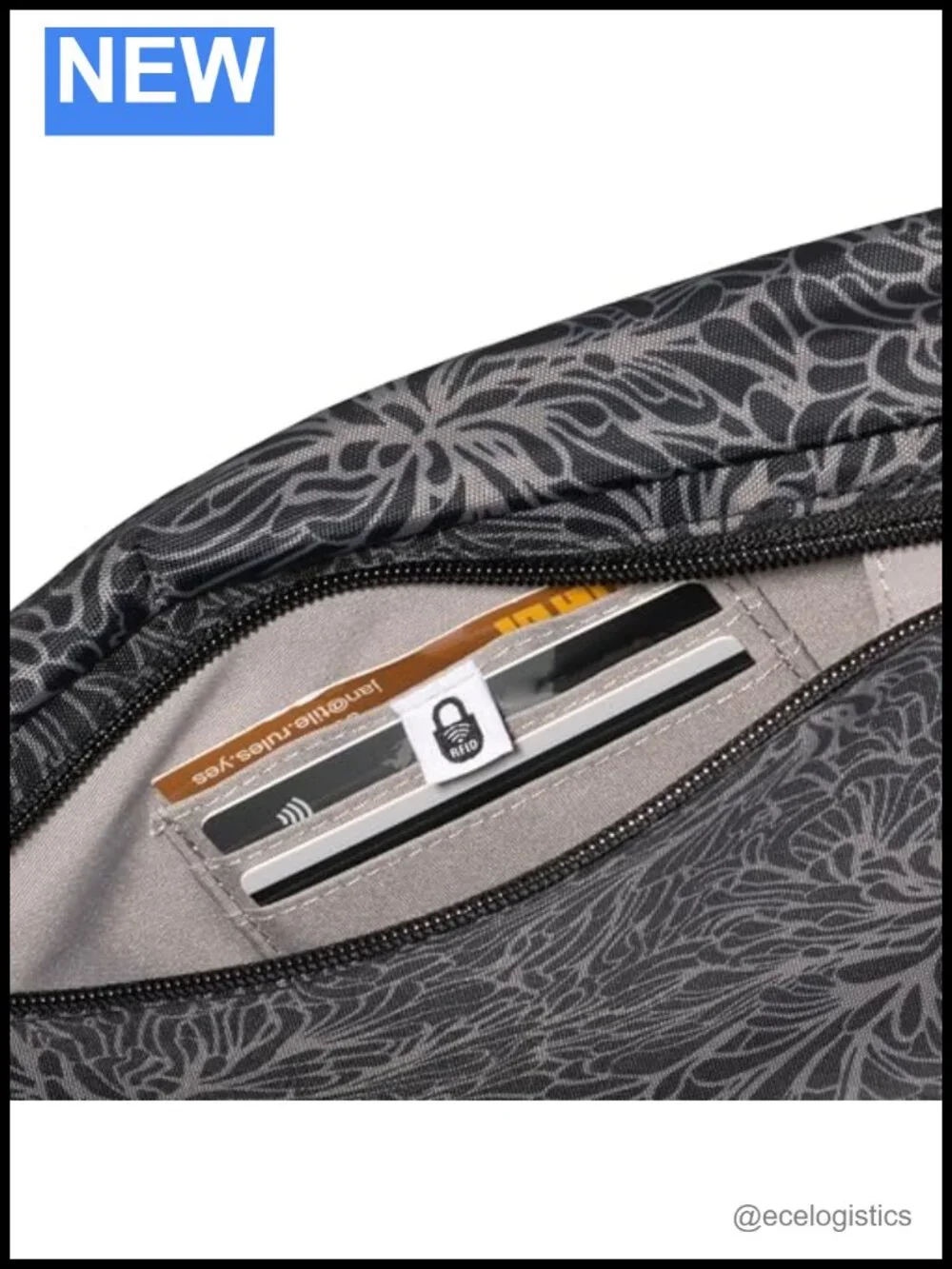 Lightweight Polyester Sling Crossbody Bag with Adjustable Padded Strap and RFID